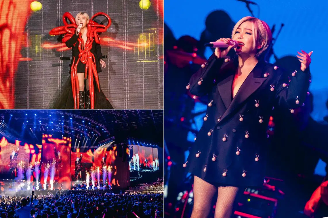 Sporting a bob, Taiwanese pop diva A-mei performed to a capacity crowd of 7,500 fans at the Singapore Indoor Stadium on July 27.