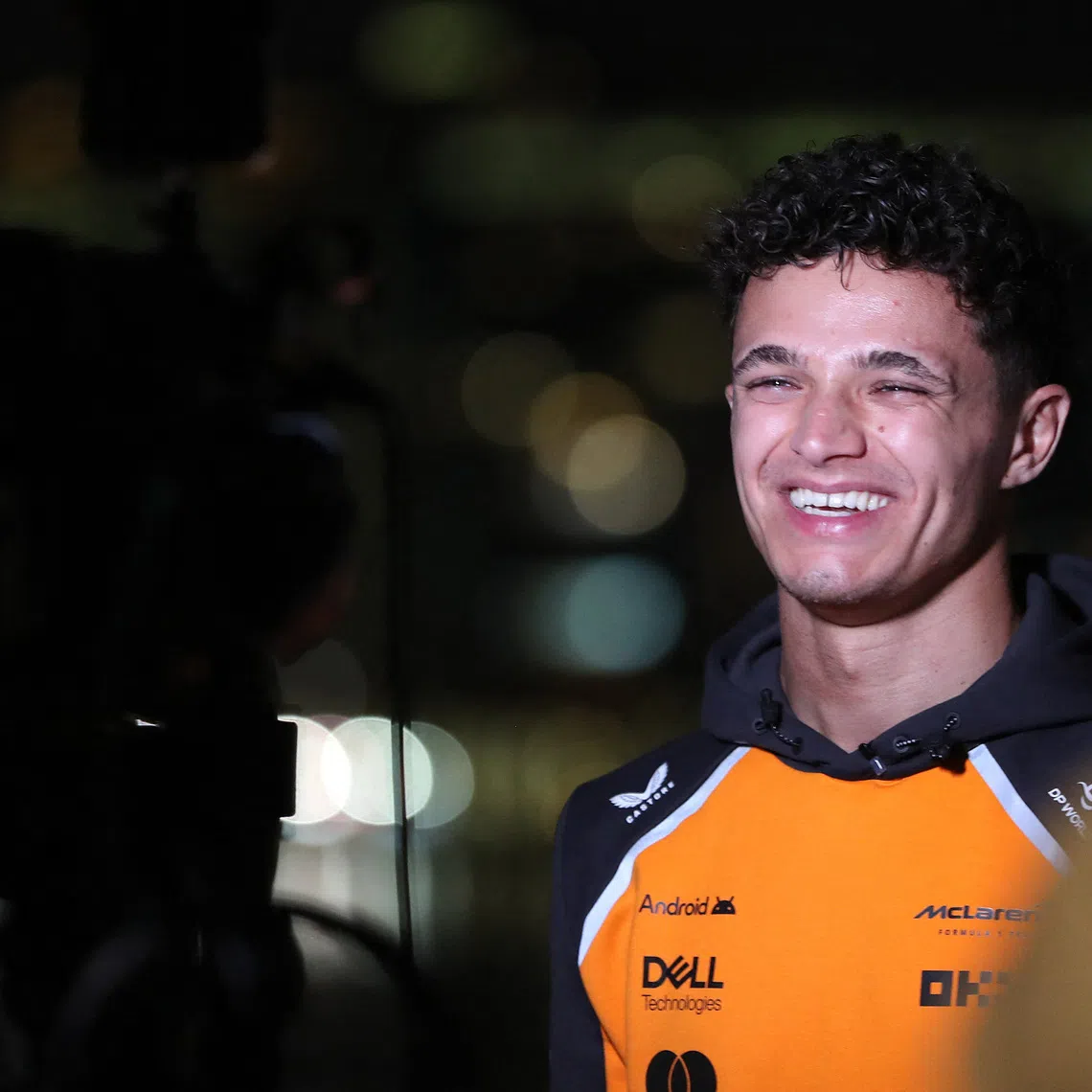 McLaren's Lando Norris is interviewed the day after becoming the 2025 Formula One World Champion in Abu Dhabi, United Arab Emirates, December 8, 2025. REUTERS/Satish Kumar