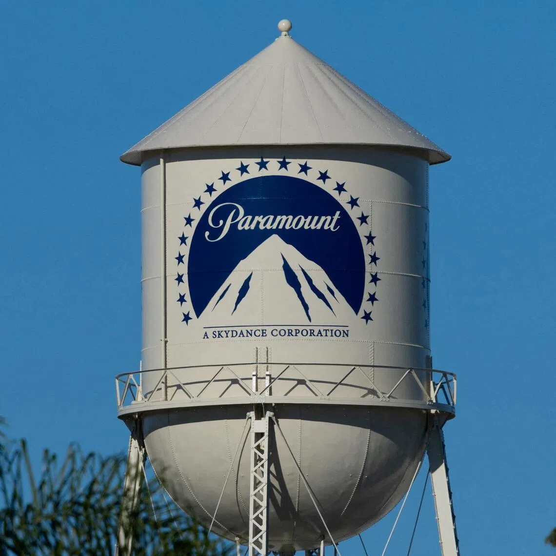 The Paramount water tower is shown on the Paramount studio lot in Hollywood, Los Angeles, California, U.S., on January 13, 2026.