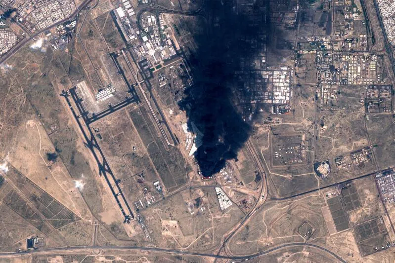 Drones hit a fuel tank and sparked a fire at Kuwait International Airport, the civil aviation authority said on March 25, as Iran presses on with its attacks in the nearly four-week regional war.