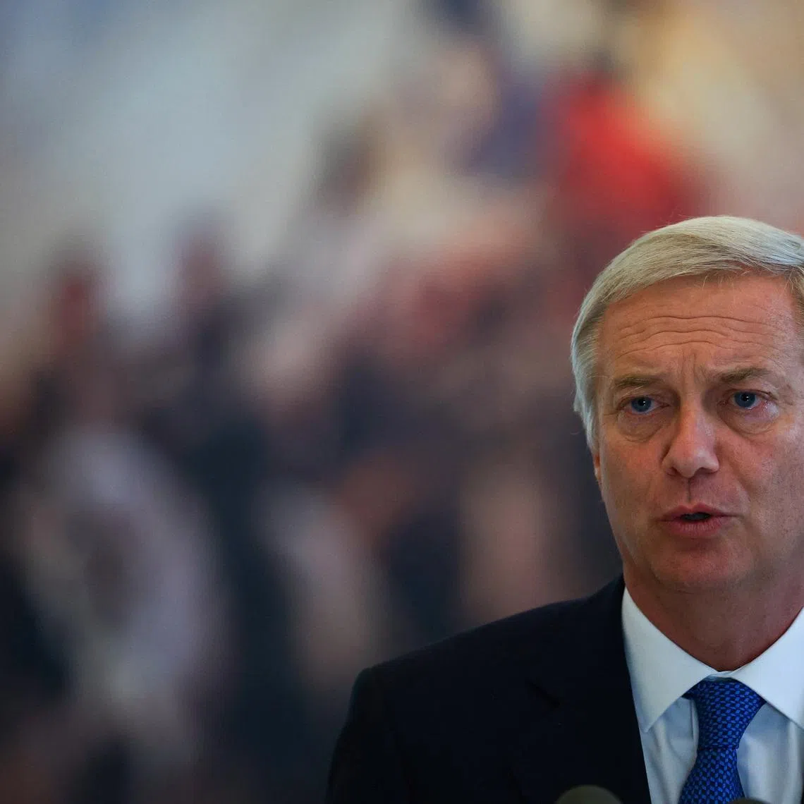 Chile's President Jose Antonio Kast attends a press conference at the Chilean embassy in Buenos Aires, Argentina April 6, 2026. REUTERS/Agustin Marcarian