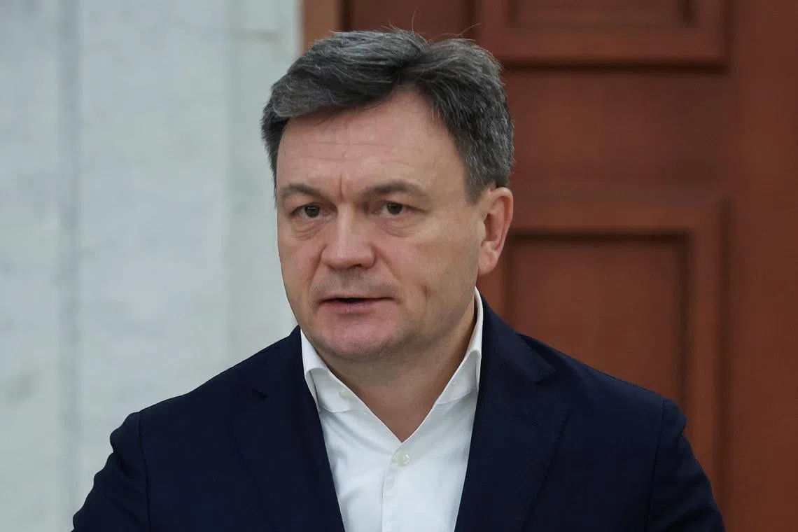 FILE PHOTO: Moldova's Prime Minister Dorin Recean attends a ceremony installing newly appointed Foreign Minister Mihai Popsoi in the office in Chisinau, Moldova, January 29, 2024. REUTERS/Vladislav Culiomza/File Photo