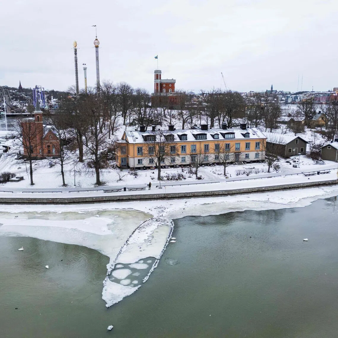 The remains of a 17th century shipwreck is pictured after resurfacing in Stockholm, Sweden, on Feb 17, 2026. 
