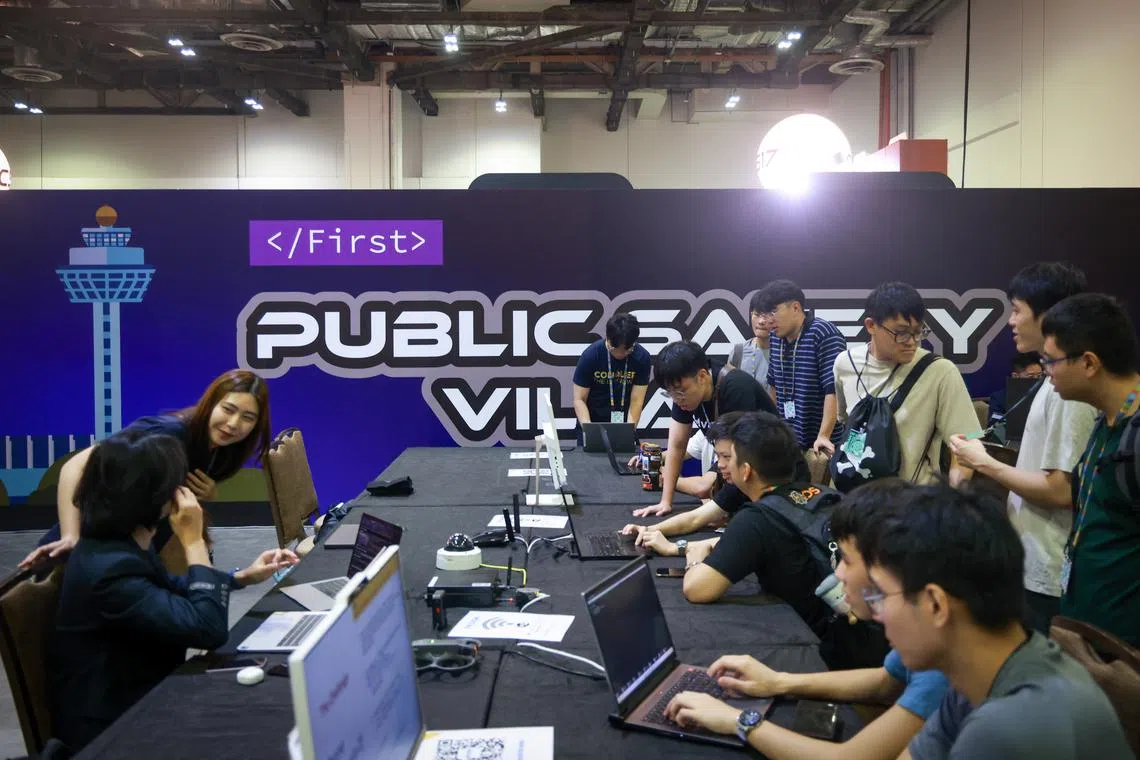 Participants at the second day of the inaugural DEF CON Singapore at the Sands Expo and Convention Centre on April 29.