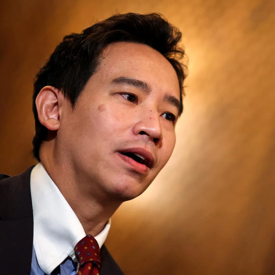 FILE PHOTO: Former Move Forward Party leader Pita Limjaroenrat speaks during an interview with Reuters in Bangkok, Thailand, February 27, 2024. REUTERS/Athit Perawongmetha/File Photo