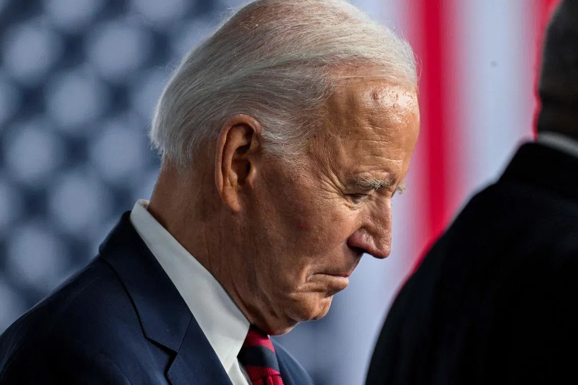 US President Joe Biden speaks at the International African American museum in Charleston, South Carolina, on January 19, 2025. (Photo by ROBERTO SCHMIDT / AFP)