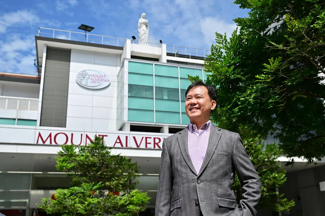 ST20240314_202409311761//Zhaki/ 
Profile of Mount Alvernia Hospital CEO Dr James Lam. Interview with Mount Alvernia Hospital CEO Dr James Lam on how the 63-year-old insitution operates as a not-for-profit acute private hospital, and what the Government's call to expand the not-for-profit model means for healthcare here.