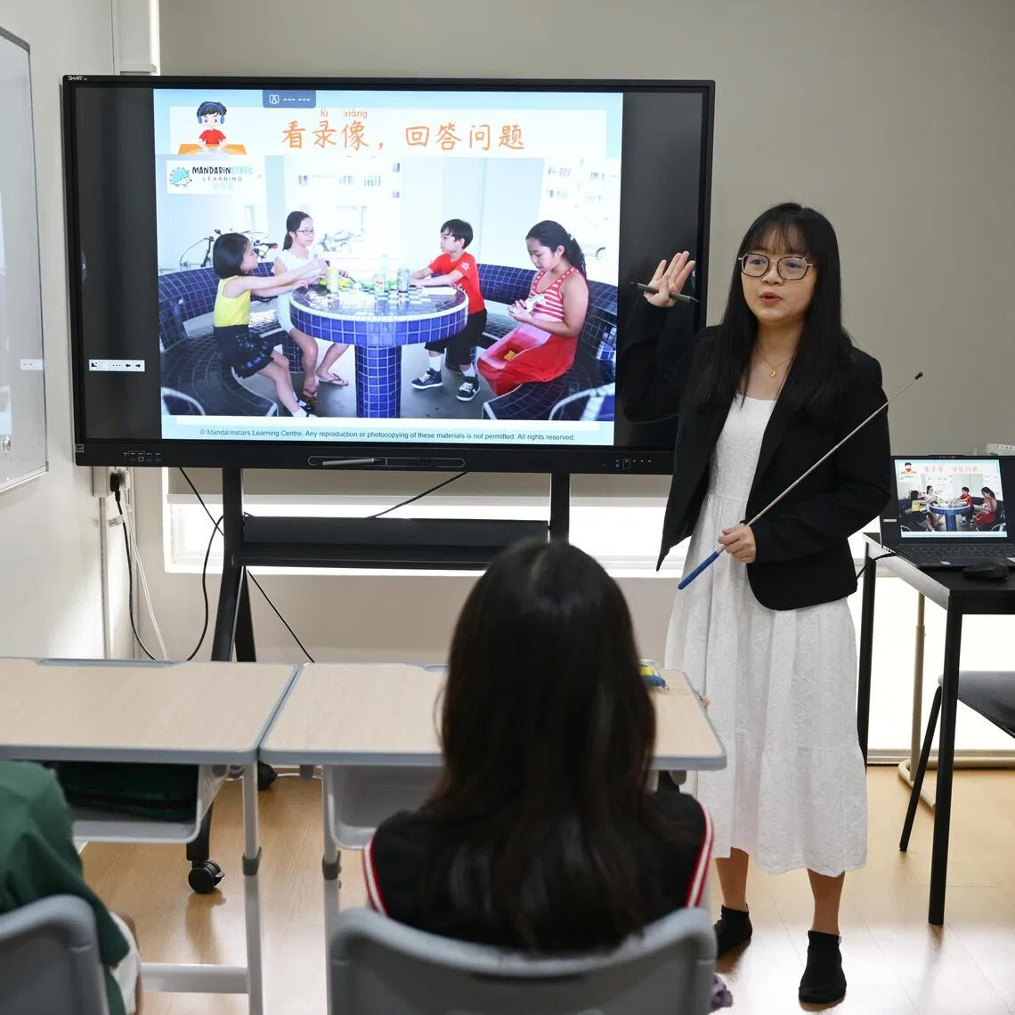 Tuition teacher Ling Boon Xiu from MandarinStars Learning Centre advises pupils to first scan the passage to understand its main idea and overall theme. 
