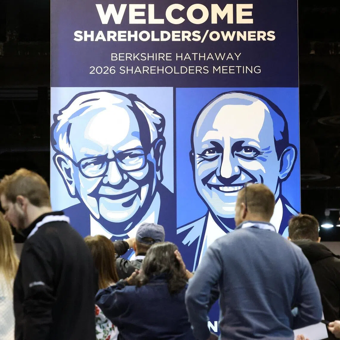Shareholders arrive to attend the Berkshire Hathaway's annual shareholders' meeting, its first since Greg Abel succeeded legendary boss Warren Buffett.
