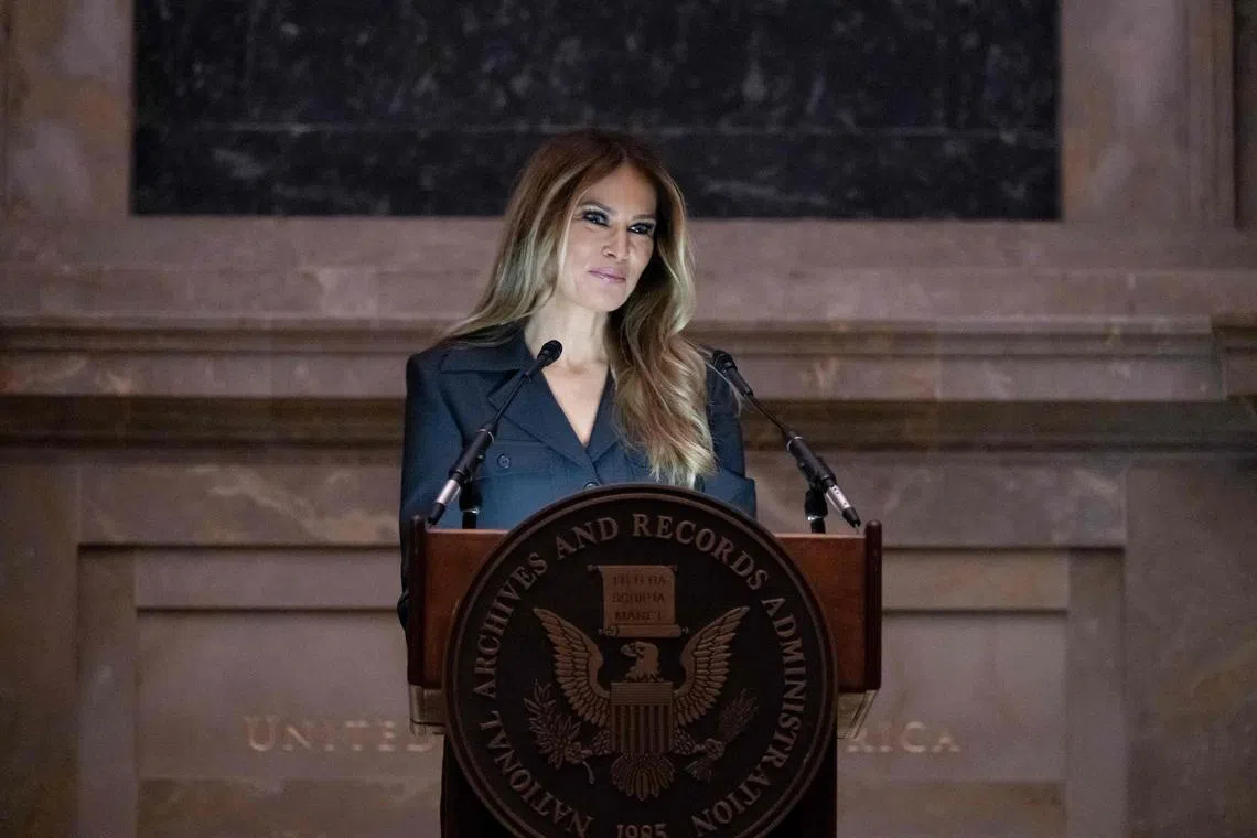 Ms Melania Trump made a rare public appearance on Dec 15 at a naturalisation ceremony on Dec 15.