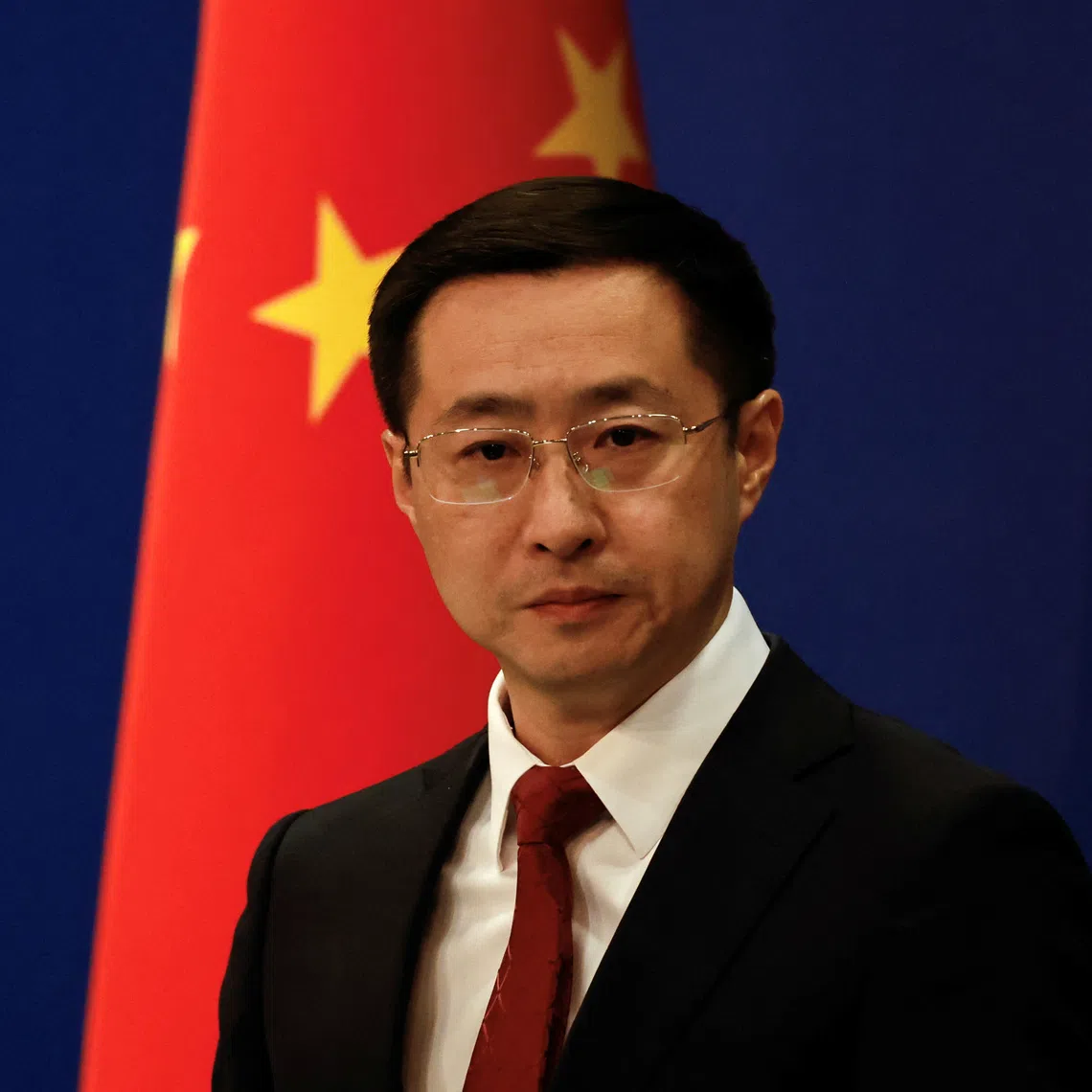 Chinese Foreign Ministry spokesperson Lin Jian attends a press conference in Beijing, China April 10, 2025. REUTERS/Tingshu Wang