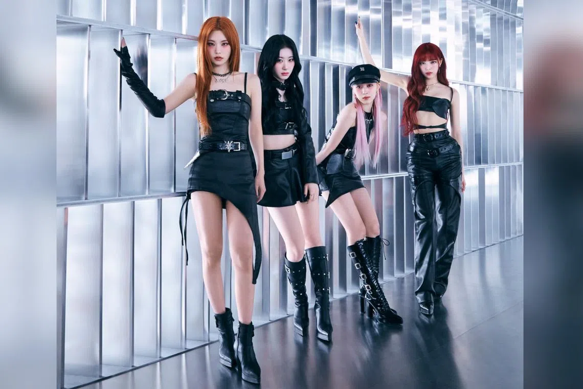 The members of Itzy (from left) Yeji, Chaeryeong, Ryujin and Yuna will perform at the Singapore Indoor Stadium on April 6. 