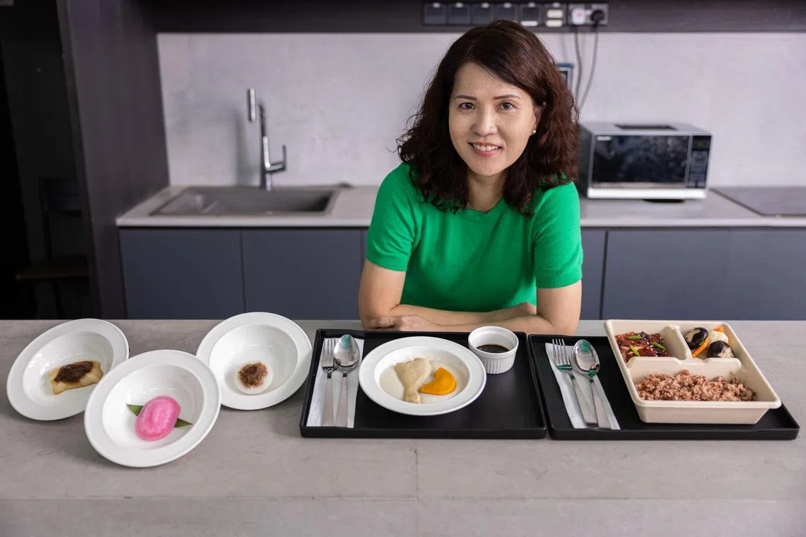 ST20240705_202427726722/khgentle/Brian Teo/Wong Kim Hoh/Profile of Dr Shen Yiru, 47, Founder of GentleFoods, at GentleFood's central kitchen at FoodXchange on July 5, 2024.ST PHOTO: BRIAN TEO. 