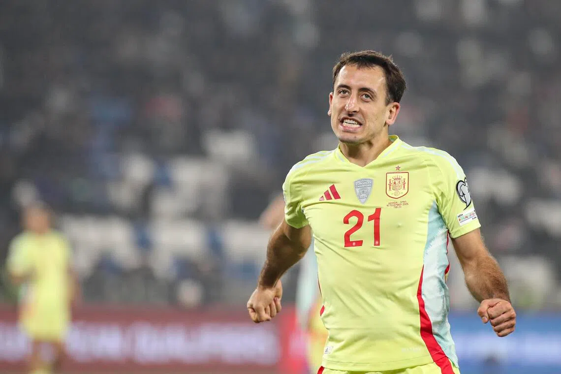 Spain's Mikel Oyarzabal bagged a brace as his team maintained their perfect qualification record.