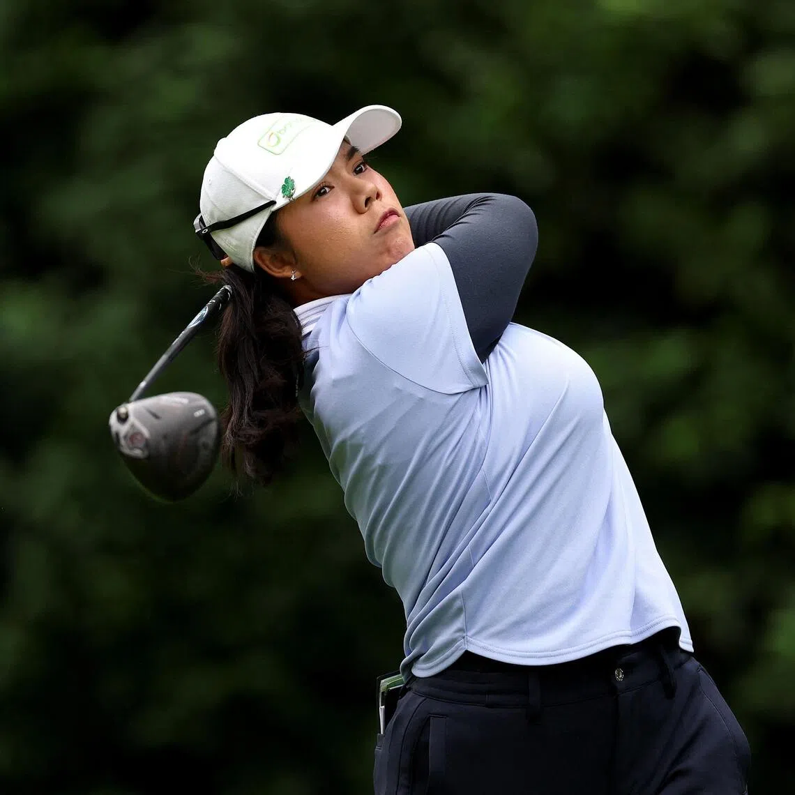 Arpichaya Yubol of Thailand playing her shot from the fifth tee during the second round of The Standard Portland Classic on Aug 14.