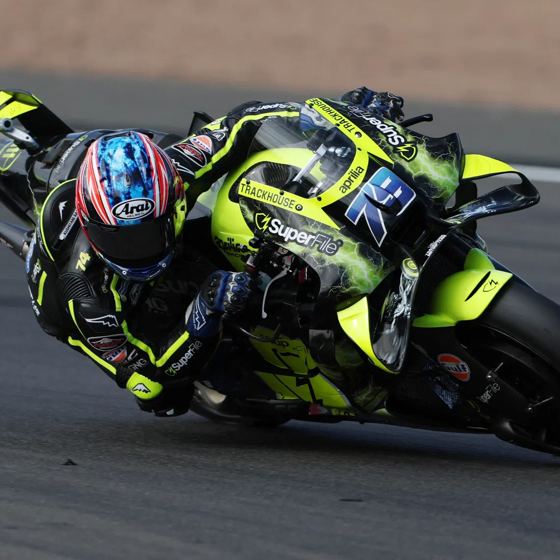 MotoGP - British Grand Prix - Silverstone Circuit, Silverstone, Britain - August 9, 2026 SuperFile Trackhouse MotoGP Team's Ai Ogura in action during the warm up REUTERS/Paul Childs