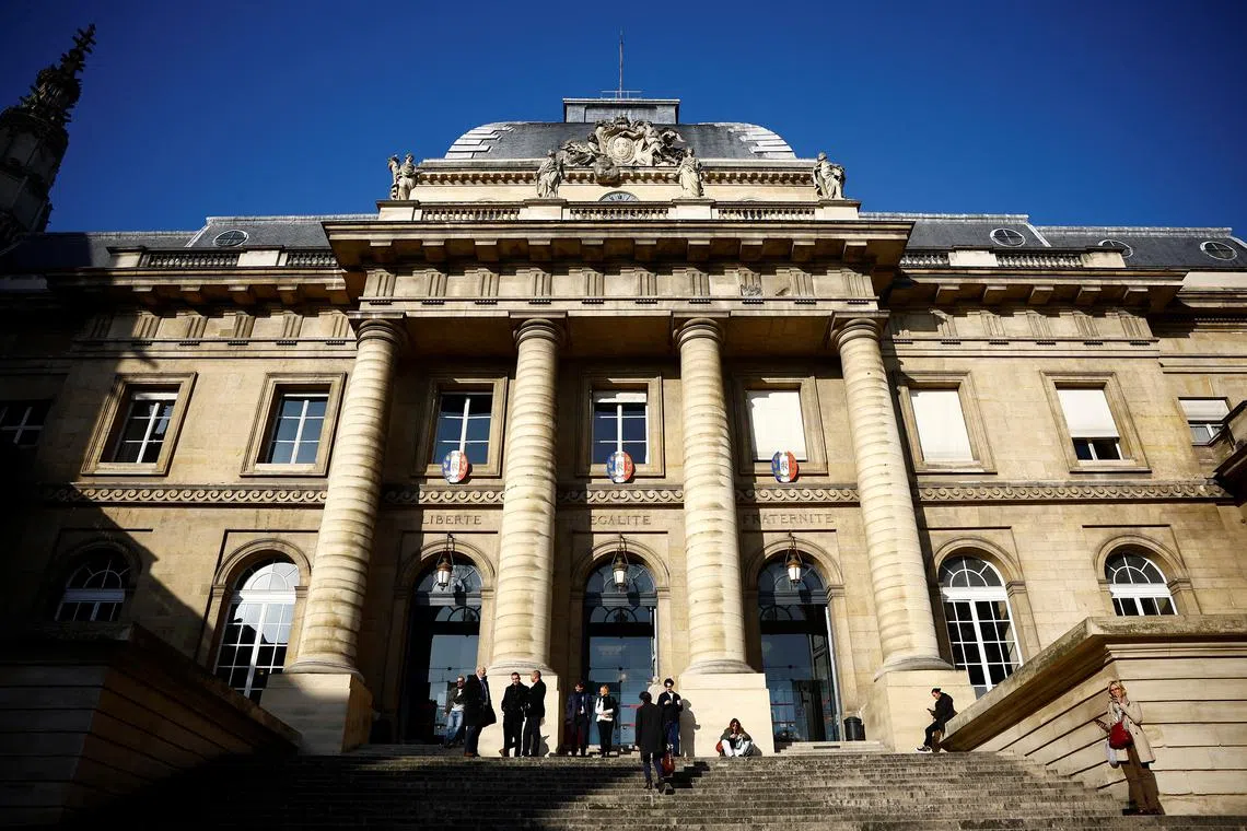 FILE PHOTO: General view of the courthouse on the Ile de la Cite on the first day of the trial of eight people accused of involvement in the beheading of French history teacher Samuel Paty by a suspected Islamist in 2020 in an attack outside his school in the Paris suburb of Conflans-Sainte-Honorine, in Paris, France, November 4, 2024. REUTERS/Sarah Meyssonnier/File Photo
