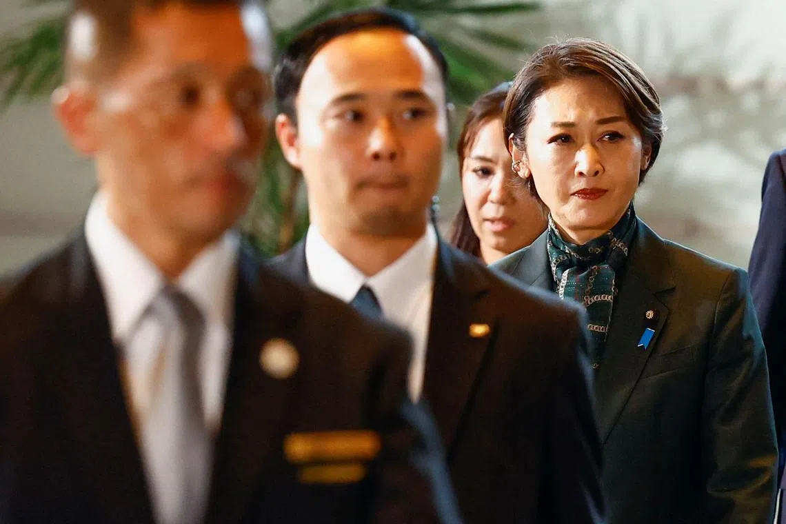 Japan's Minister for policies related to children Junko Mihara arrives at Prime Minister Shigeru Ishiba's official residence in Tokyo, Japan October 1, 2024. REUTERS/Issei Kato