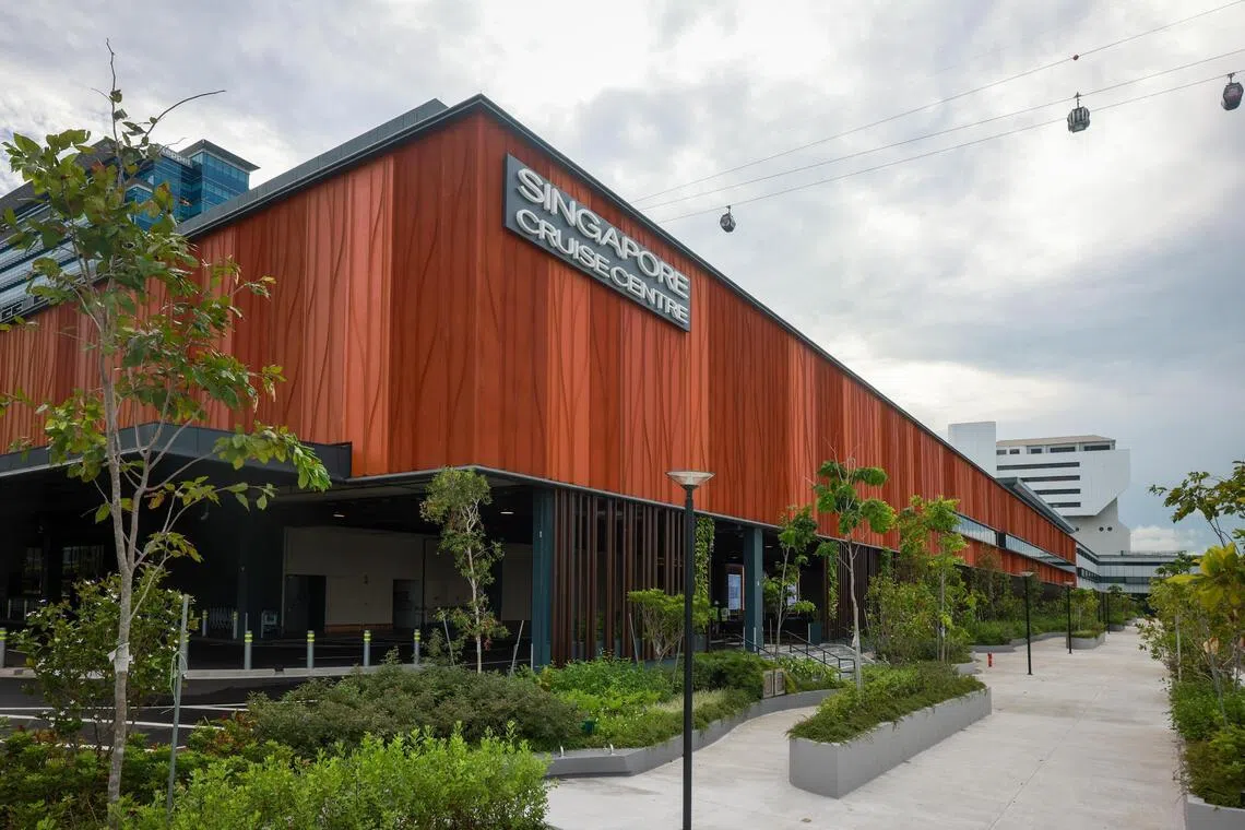 The facade of the new Singapore Cruise Centre (HarbourFront) terminal.