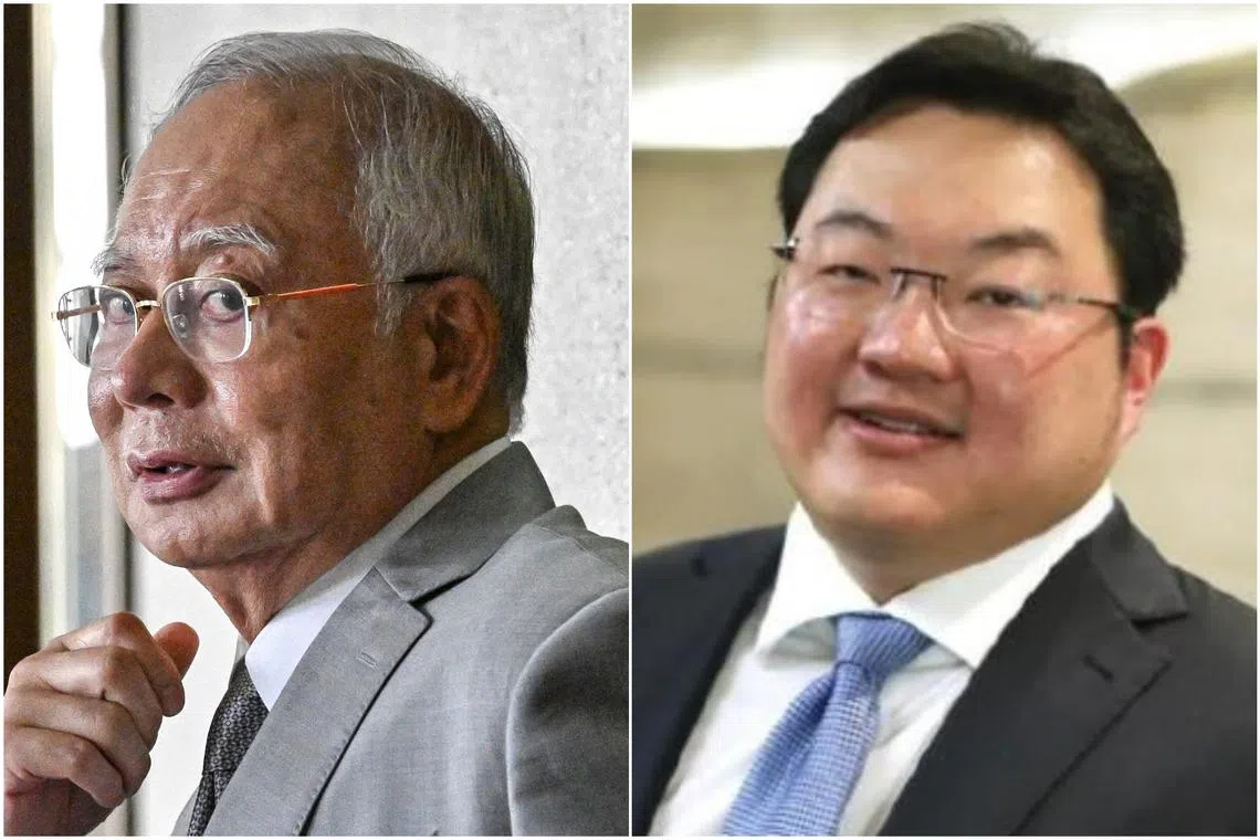 Najib (left) said he was falsely implicated in the case merely due to Jho Low’s presence at his residence.