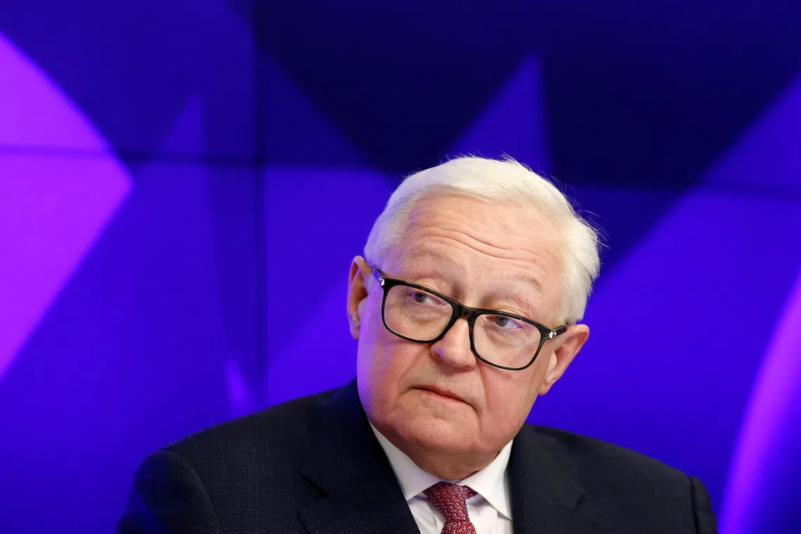 Russia's Deputy Foreign Minister Sergei Ryabkov attends a press conference in Moscow, Russia February 10, 2025. REUTERS/Maxim Shemetov/File Photo