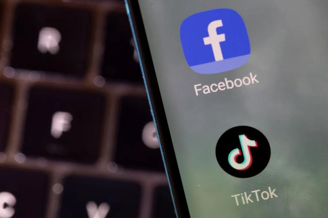 Facebook and TikTok apps are seen on a smartphone in this illustration taken February 27, 2022. REUTERS/Dado Ruvic/Illustration/File photo