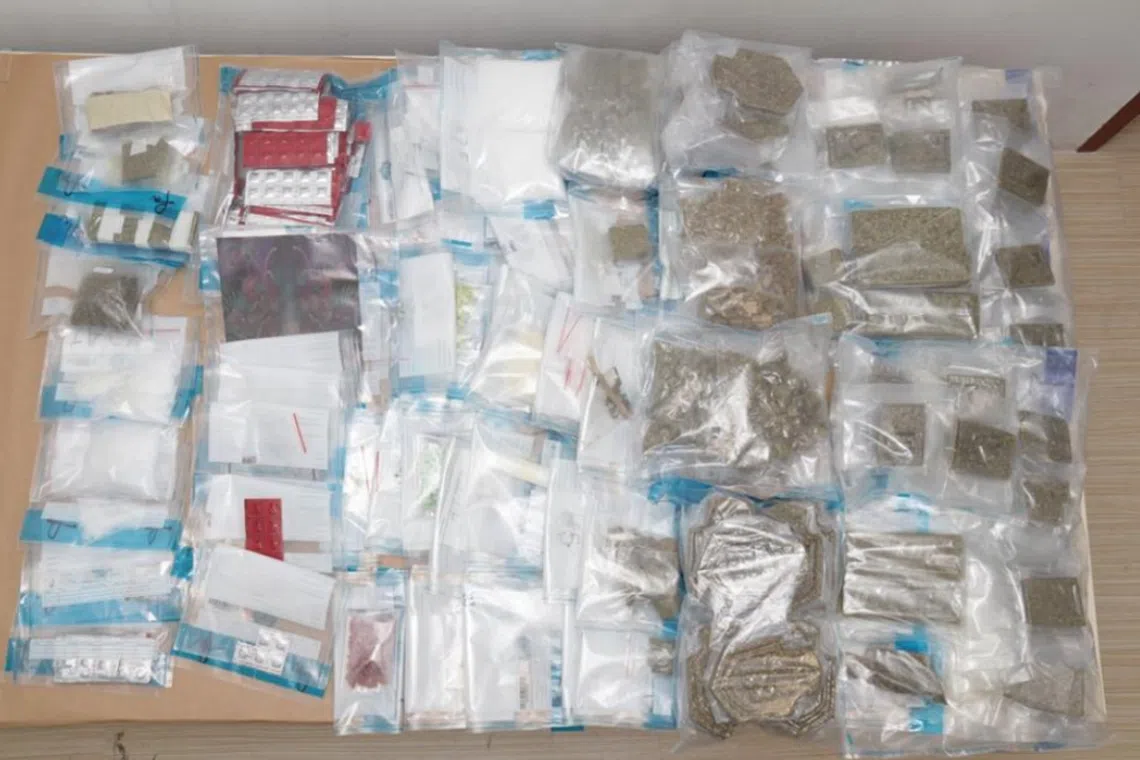 Some of the drugs seized from a CNB operation on Sept 17, 2024