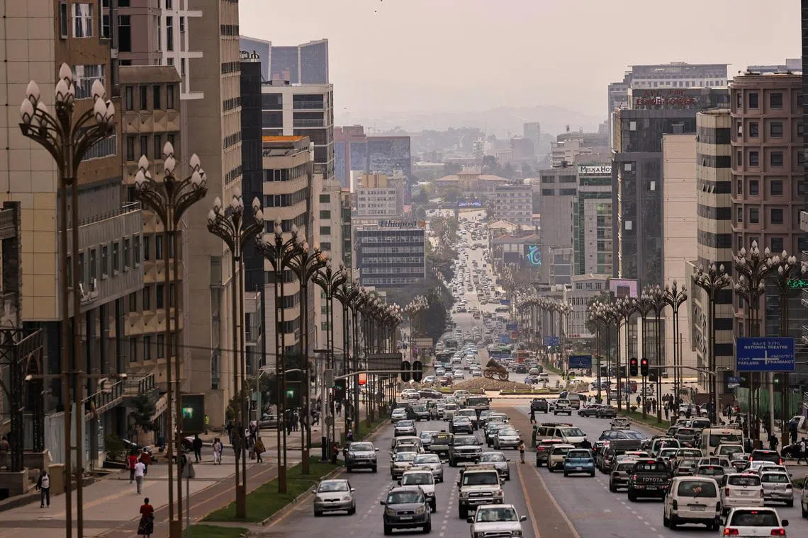 FILE PHOTO: Motorists drive along Churchill Avenue in Addis Ababa, Ethiopia, December 19, 2025. REUTERS/Tiksa Negeri/File Photo