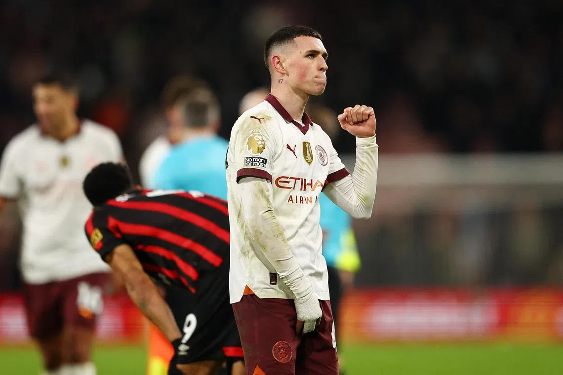Phil Foden's first-half goal moved City one point behind Premier League leaders Liverpool.