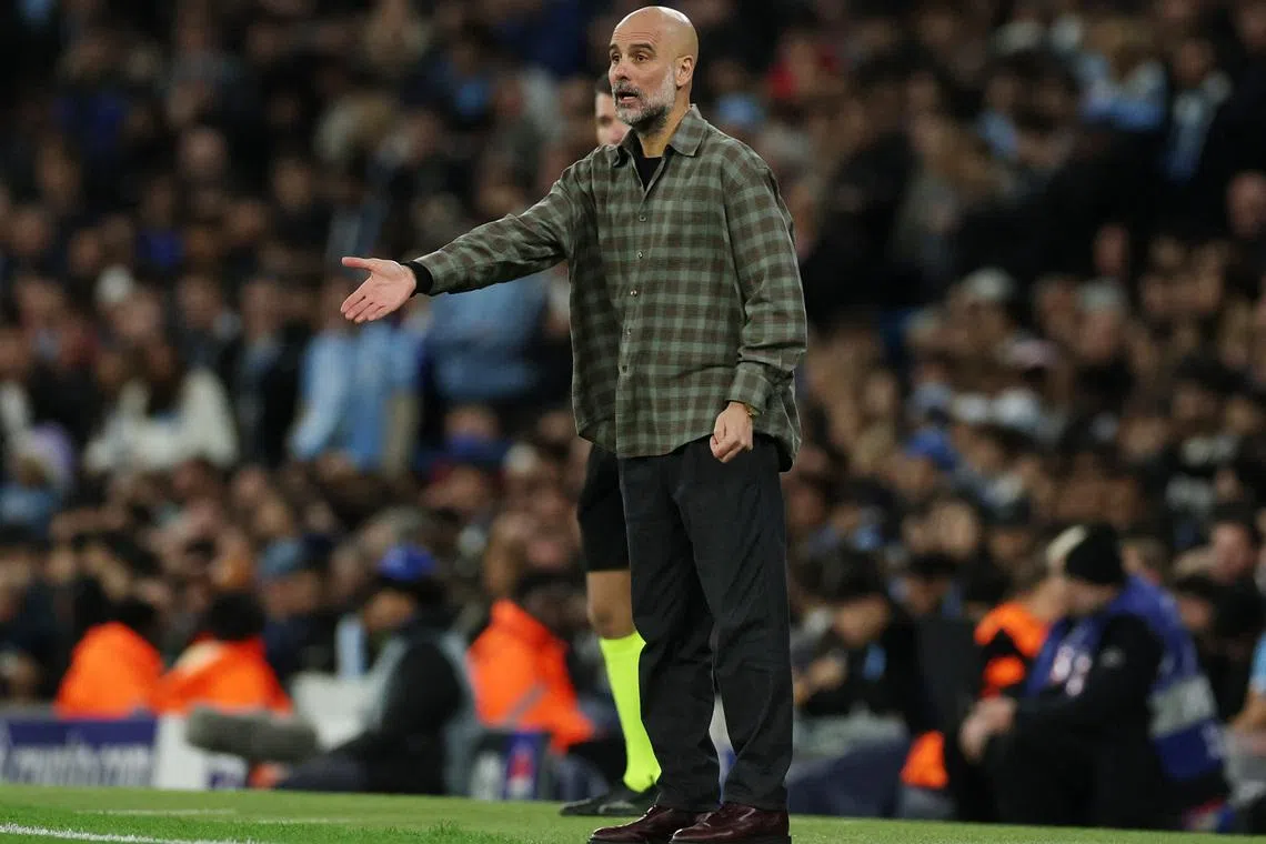 Soccer Football - UEFA Champions League - Round 16 - Second Leg - Manchester City v Real Madrid - Etihad Stadium, Manchester, Britain - March 17, 2026 Manchester City manager Pep Guardiola REUTERS/Phil Noble