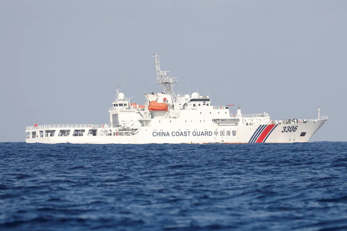 China’s coast guard said it monitored the Philippines delivering necessities to a vessel on Second Thomas Shoal.