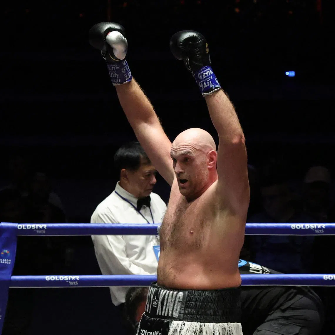 Boxing - Tyson Fury v Mariusz Wach - Max Muay Thai Stadium, Pattaya, Thailand - July 24, 2026 Tyson Fury celebrates after winning his fight against Mariusz Wach REUTERS/Athit Perawongmetha