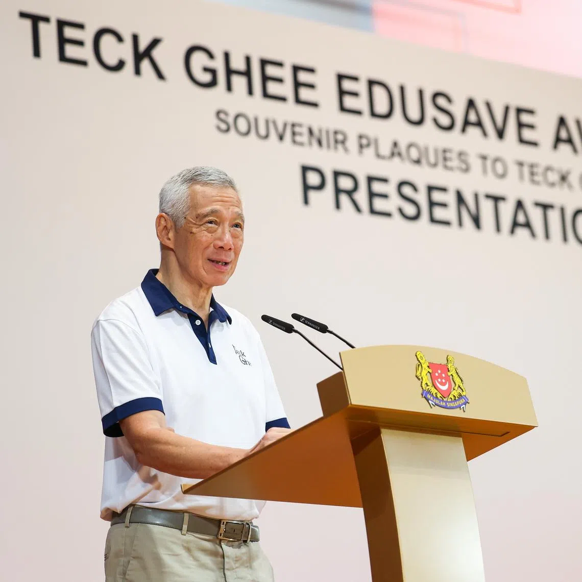 SM Lee Hsien Loong speaking at the Teck Ghee Edusave Awards and the Teck Ghee Citizens’ Consultative Committee (CCC) Bursary presentation ceremony on Jan 17.