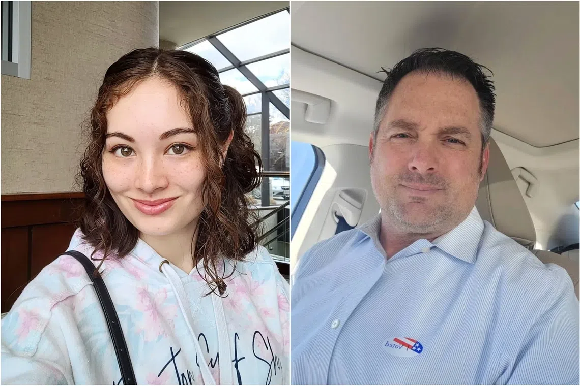 Ms Maddie Block (left) speculated that her father, state Senator Jay Block, was being paid to repeat pro-Israel talking points in a TikTok video.