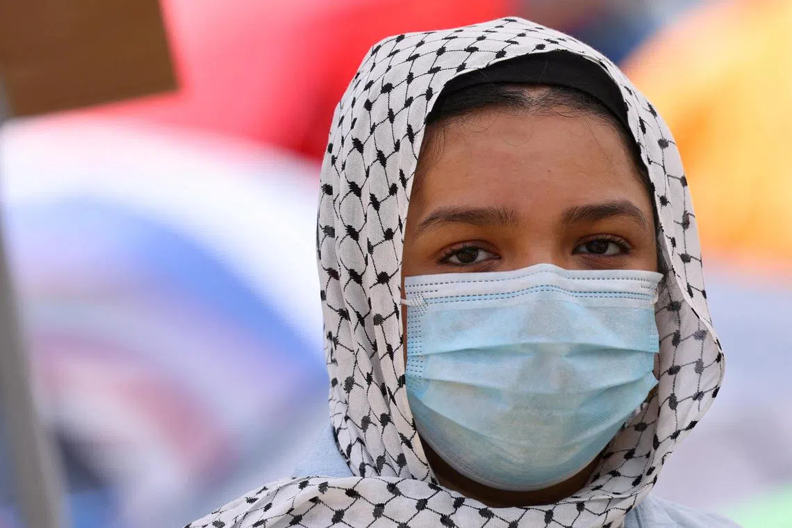 Students joining pro-Palestinian demonstrations are hiding their faces for fear of being doxxed.