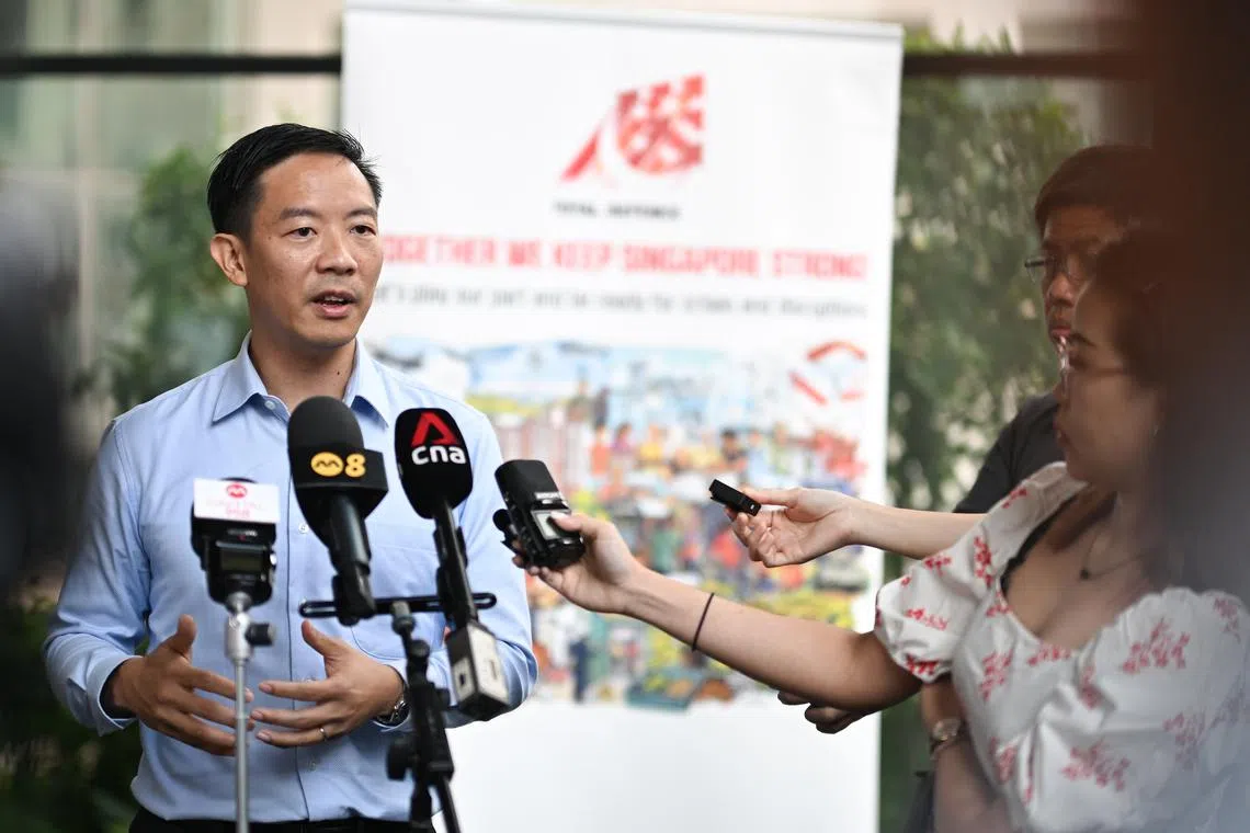 Brigadier-General Kelvin Fan giving a media brief for the Total Defence 40 (TD40) campaign on Jan 22, 2024. 