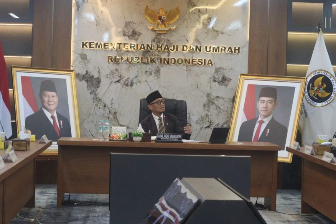 Deputy Haj and Umrah Minister Dahnil Anzar Simanjuntak attends a meeting with representatives of umrah travel operators in Jakarta on Oct 26.