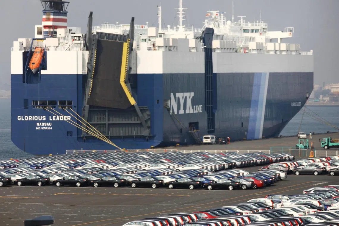 Exports were driven by car shipments, offsetting declines in the shipments of chip-related products.