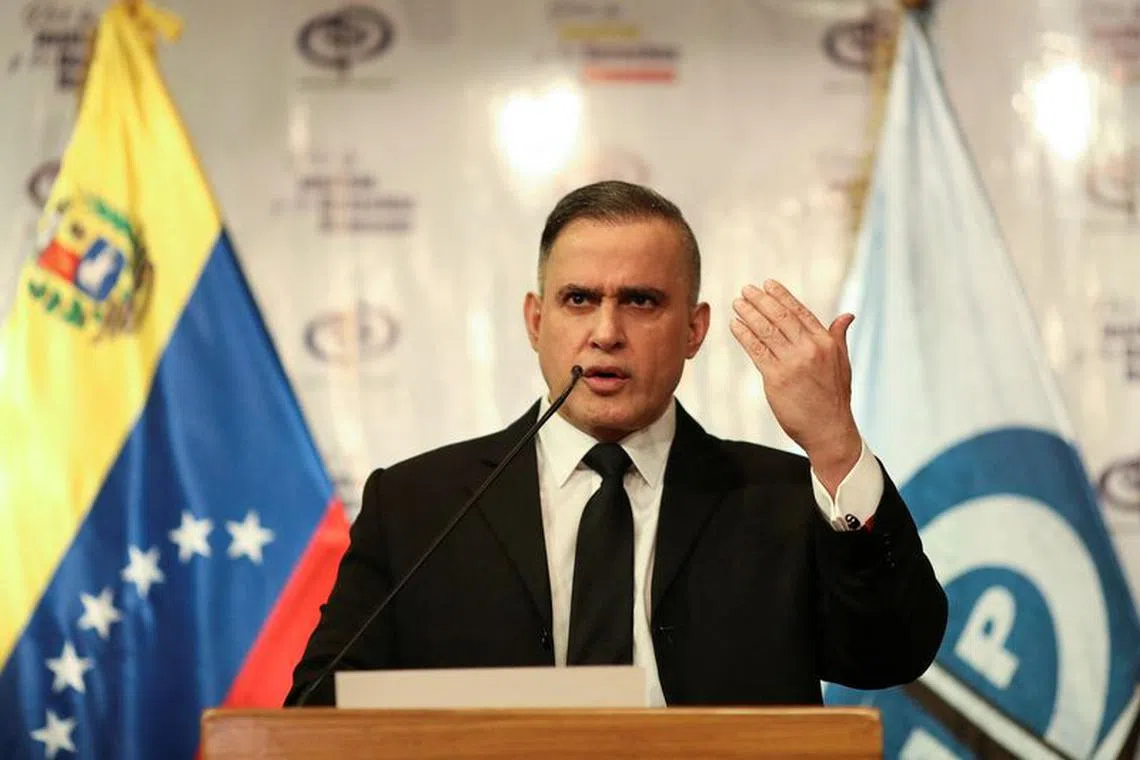 FILE PHOTO: Venezuela's chief prosecutor Tarek William Saab holds a news conference in Caracas Venezuela May 4, 2020. REUTERS/Manaure Quintero