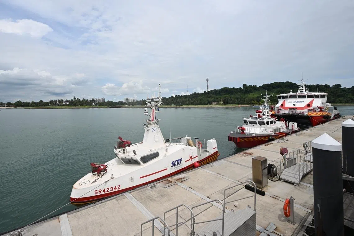 The unmanned surface vessel at the new SCDF Marine Division Headquarters.