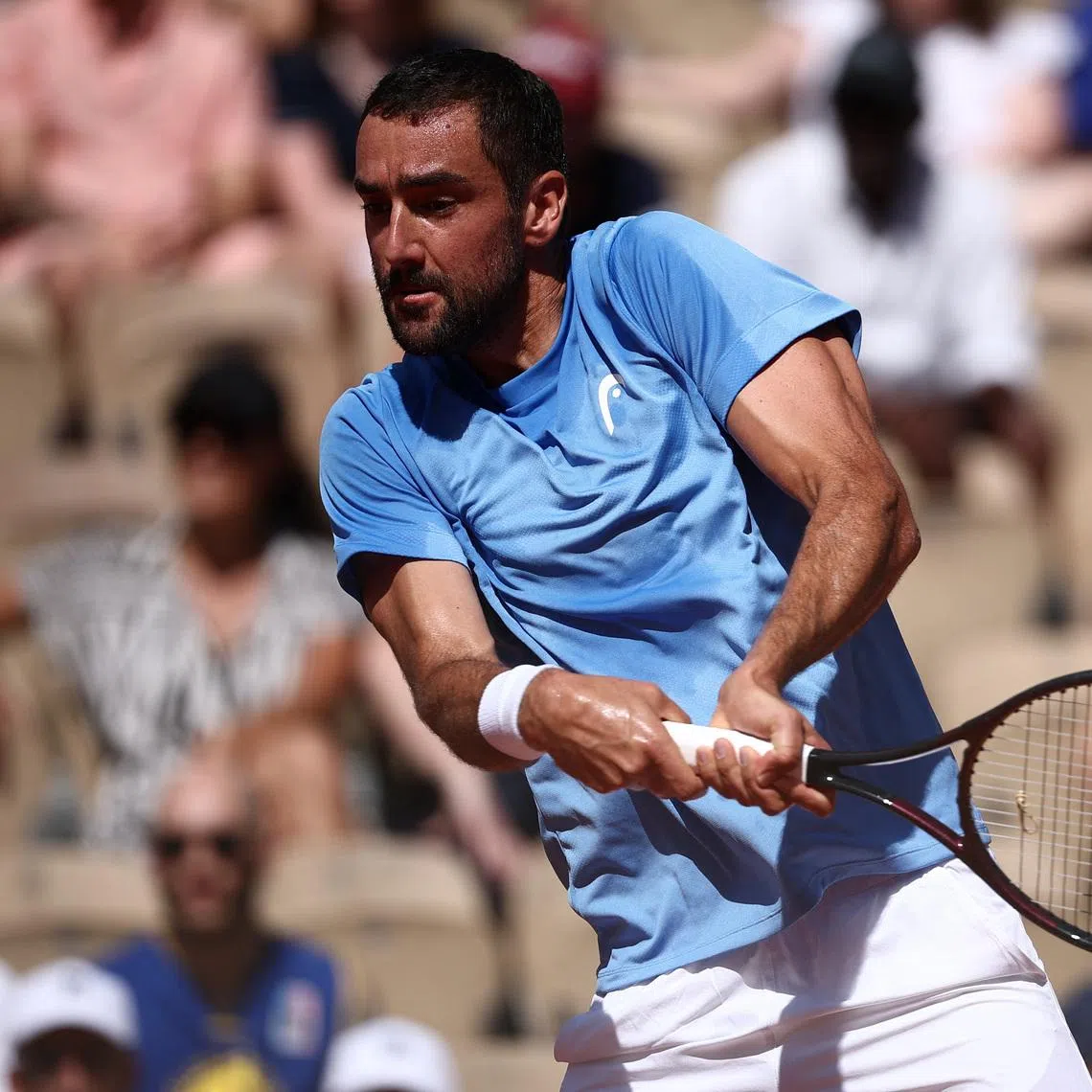 Tennis - French Open - Roland Garros, Paris, France - May 26, 2026 Croatia's Marin Cilic in a action during his first round match against France's Moise Kouame REUTERS/Guglielmo Mangiapane