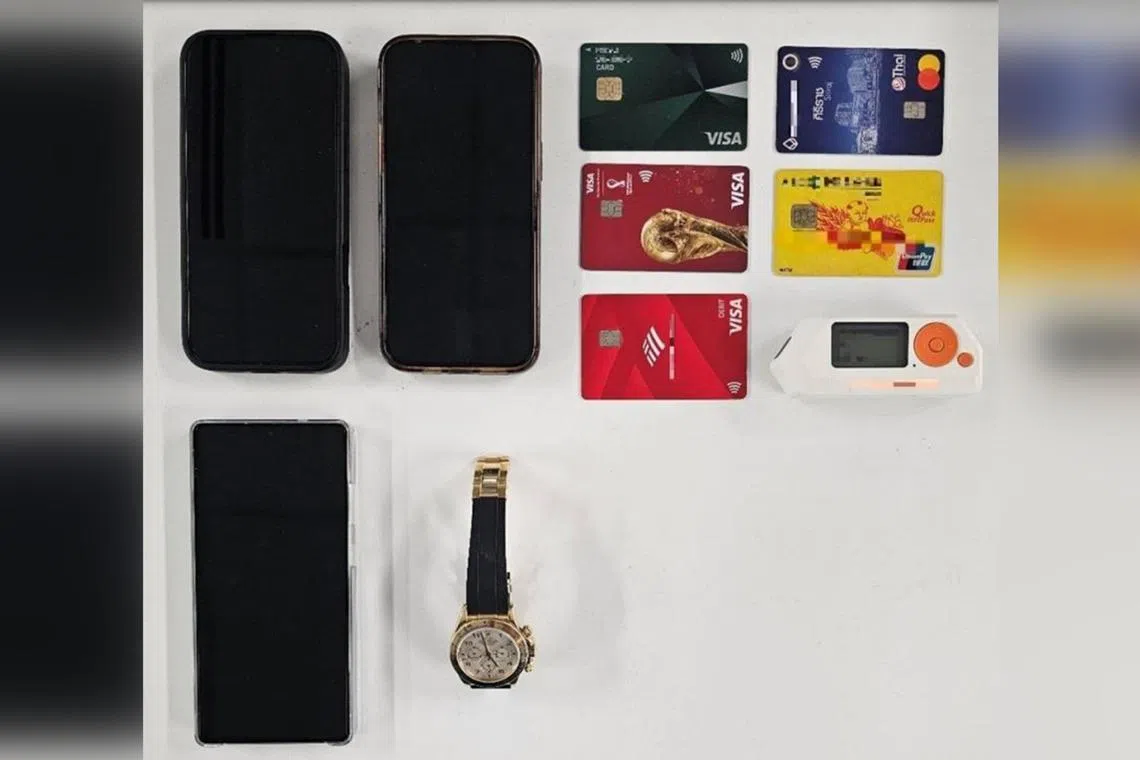 Item seized from a man arrested for suspected credit card fraud. 