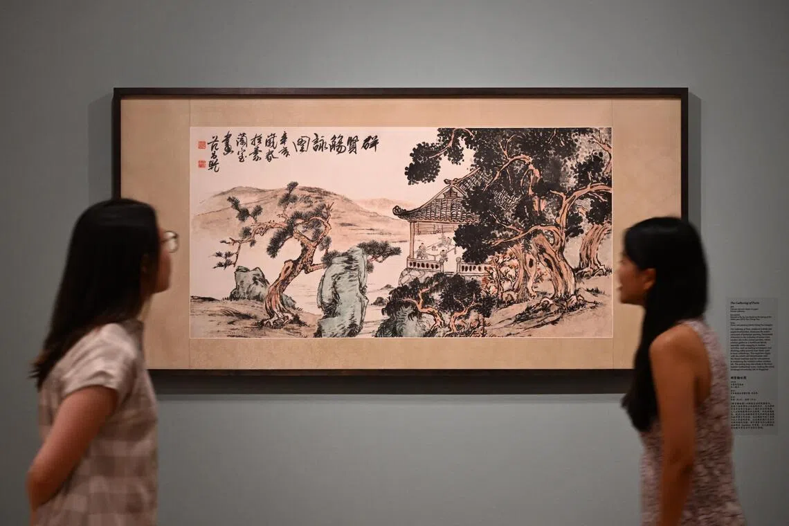 The Gathering Of Poets at the media preview of Fan Chang Tien: Rhythm Of The Southern Brush at National Gallery Singapore on Oct 13.
