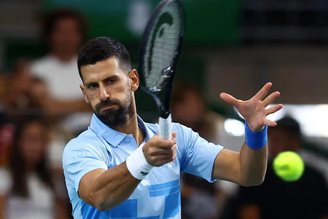 Tennis - Exhibition - Juan Martin del Potro v Novak Djokovic - Estadio Mary Teran de Weiss, Buenos Aires, Argentina - December 1, 2024 Serbia's Novak Djokovic in action during an exhibition match REUTERS/Agustin Marcarian/File Photo