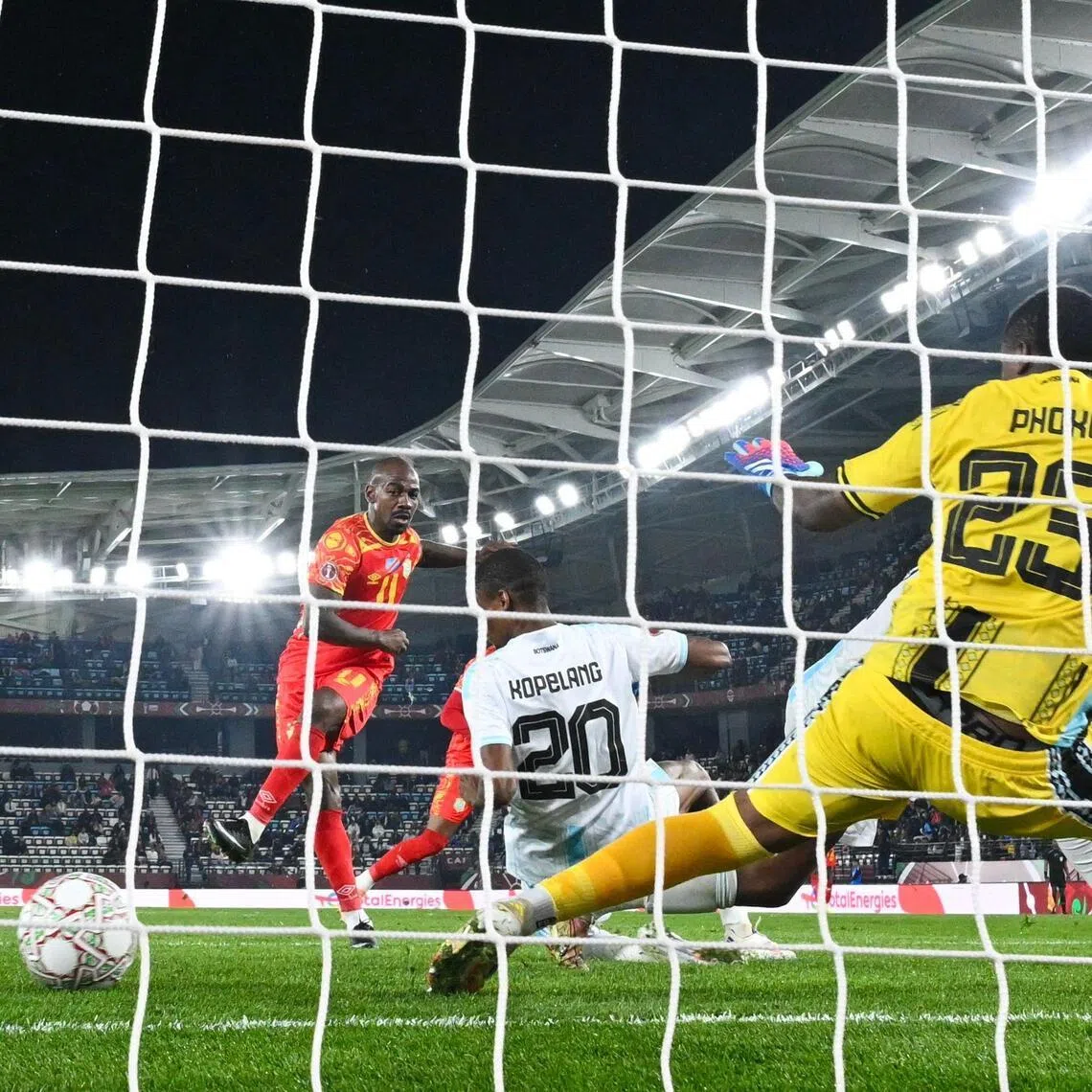 Democratic Republic Of Congo midfielder Mario Stroeykens scores a goal during the Africa Cup of Nations match against Botswana.