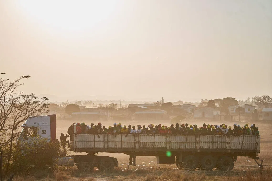 Supporters departing after a Zimbabwe African National Union election campaign rally in Shurugwi on August 19, 2023. Zimbabweans will head to the polls on August 23, 2023 to vote in general and presidential elections. 