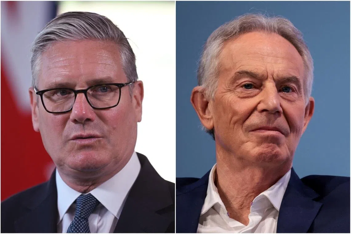 British PM Keir Starmer (left) disagreed with Labour’s longest-serving premier Tony Blair’s assessment of the government’s record almost two years into power.
