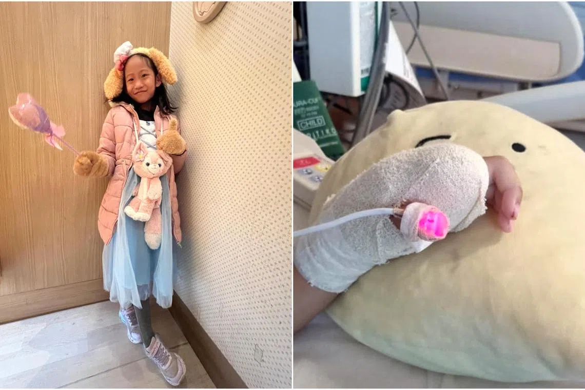 In 2021, Kara Chia's index finger was severed (right) after a hand dryer at ION Orchard's toilet crushed it. 