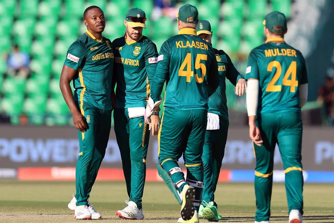 FILE PHOTO: Cricket - ICC Men's Champions Trophy - Semi Final - South Africa v New Zealand - Gaddafi Stadium, Lahore, Pakistan - March 5, 2025/REUTERS/Akhtar Soomro/File Photo