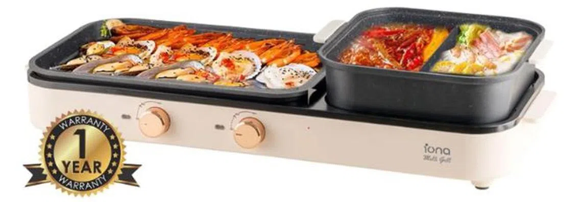 IONA 2-in-1 Yuan Yang Steamboat and BBQ Grill